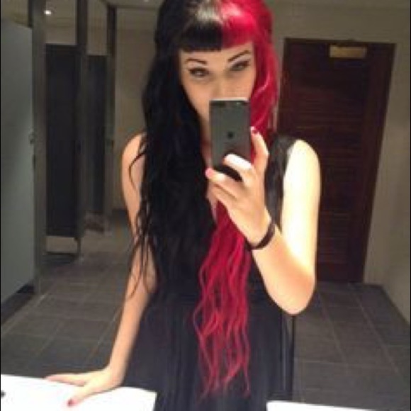 ✖️Lana Red & Black split dye Cosplay Straight Wig
